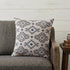 20" X 20" Blue And Gray 100% Cotton Geometric Zippered Pillow