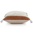 20" X 20" Brown and White Cotton Abstract Throw Pillow