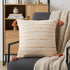 20" X 20" Coral And Ivory 100% Cotton Striped Zippered Pillow
