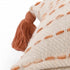 20" X 20" Coral And Ivory 100% Cotton Striped Zippered Pillow