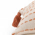 20" X 20" Coral And Ivory 100% Cotton Striped Zippered Pillow