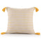 20" X 20" Golden Yellow And Ivory 100% Cotton Striped Zippered Pillow