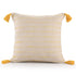 20" X 20" Golden Yellow And Ivory 100% Cotton Striped Zippered Pillow