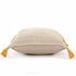 20" X 20" Golden Yellow And Ivory 100% Cotton Striped Zippered Pillow