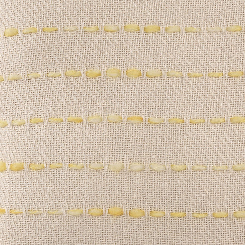 20" X 20" Golden Yellow And Ivory 100% Cotton Striped Zippered Pillow