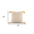20" X 20" Golden Yellow And Ivory 100% Cotton Striped Zippered Pillow