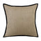 20" Tan And Black Linen Color Block Throw Pillow