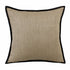 20" Tan And Black Linen Color Block Throw Pillow