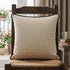 20" Tan And Black Linen Color Block Throw Pillow