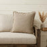 20" X 20" Tan And Ivory Linen Zippered Pillow