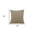 20" X 20" Tan And Ivory Linen Zippered Pillow
