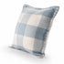 20" X 20" Light Blue And Ivory Polyester Plaid Zippered Pillow