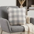 20" X 20" Light Gray And Ivory Polyester Plaid Zippered Pillow