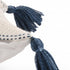20" Ivory and Blue Throw Pillow