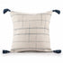 20" Ivory and Blue Throw Pillow