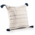 20" Ivory and Blue Throw Pillow