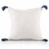 20" Ivory and Blue Throw Pillow
