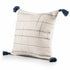 20" Ivory and Blue Throw Pillow