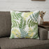 20" X 20" Green And Yellow Polyester Floral Zippered Pillow