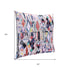 24" X 24" Red Pink Blue Gray And Black Polyester Abstract Zippered Pillow