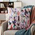 24" X 24" Red Pink Blue Gray And Black Polyester Abstract Zippered Pillow