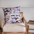 24" X 24" Red Pink Blue Gray And Black Polyester Abstract Zippered Pillow