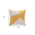 24" X 24" Yellow And Ivory 100% Cotton Abstract Zippered Pillow