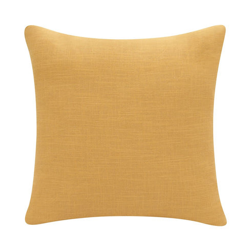 24" X 24" Yellow And Ivory 100% Cotton Abstract Zippered Pillow