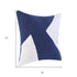 20" Navy Blue And Ivory Cotton Abstract Throw Pillow