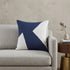20" Navy Blue And Ivory Cotton Abstract Throw Pillow