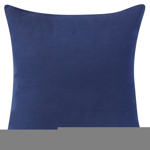 20" Navy Blue And Ivory Cotton Abstract Throw Pillow