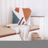 20" X 20" Brown Blue And Off-White 100% Cotton Abstract Zippered Pillow