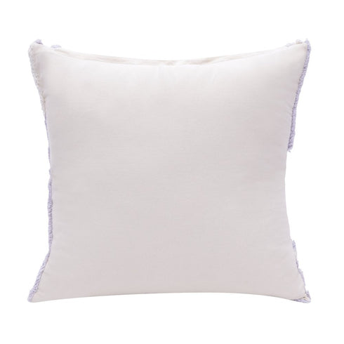 22" Purple and White Geometric Cotton Throw Pillow With Texture