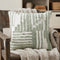 22" Sage Green and White Geometric Cotton Throw Pillow
