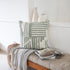 22" Sage Green and White Geometric Cotton Throw Pillow