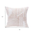 22" Beige and White Geometric Cotton Throw Pillow With Texture