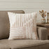 22" Beige and White Geometric Cotton Throw Pillow With Texture