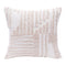 22" Beige and White Geometric Cotton Throw Pillow With Texture