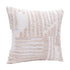 22" Beige and White Geometric Cotton Throw Pillow With Texture