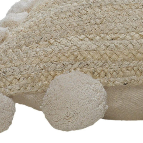 20" X 20" Tan Jute Zippered Pillow