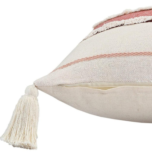 20" X 20" 100% Cotton Striped Zippered Pillow