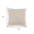 20" Ivory And Natural Cotton Geometric Throw Pillow