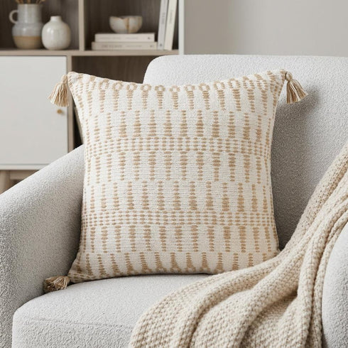 20" Ivory Throw Pillow