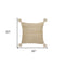 20" X 20" Tan And Beige Jute Zippered Pillow