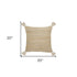 20" X 20" Tan And Beige Jute Zippered Pillow