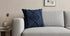 20" Navy Blue And Dark Blue Cotton Geometric Throw Pillow