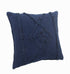 20" Navy Blue And Dark Blue Cotton Geometric Throw Pillow