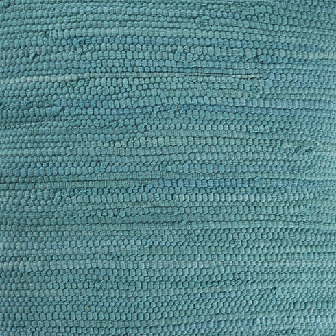 20" Turquoise And Tan Cotton Color Block Throw Pillow