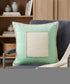 20" X 20" Pastel Green And Cream 100% Cotton Zippered Pillow