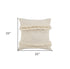 20" Cream Cotton Throw Pillow with Fringe